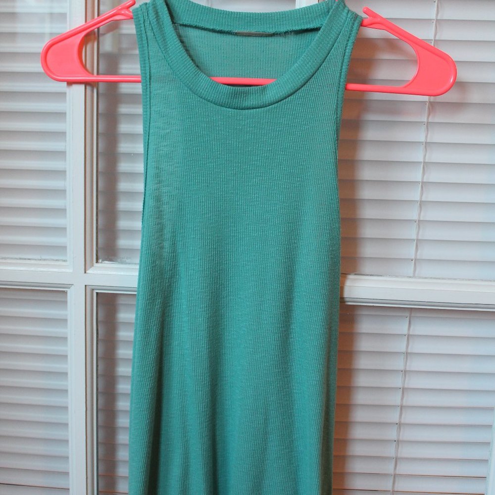 FREE PEOPLE Teal / Blue Ribbed Tank Top